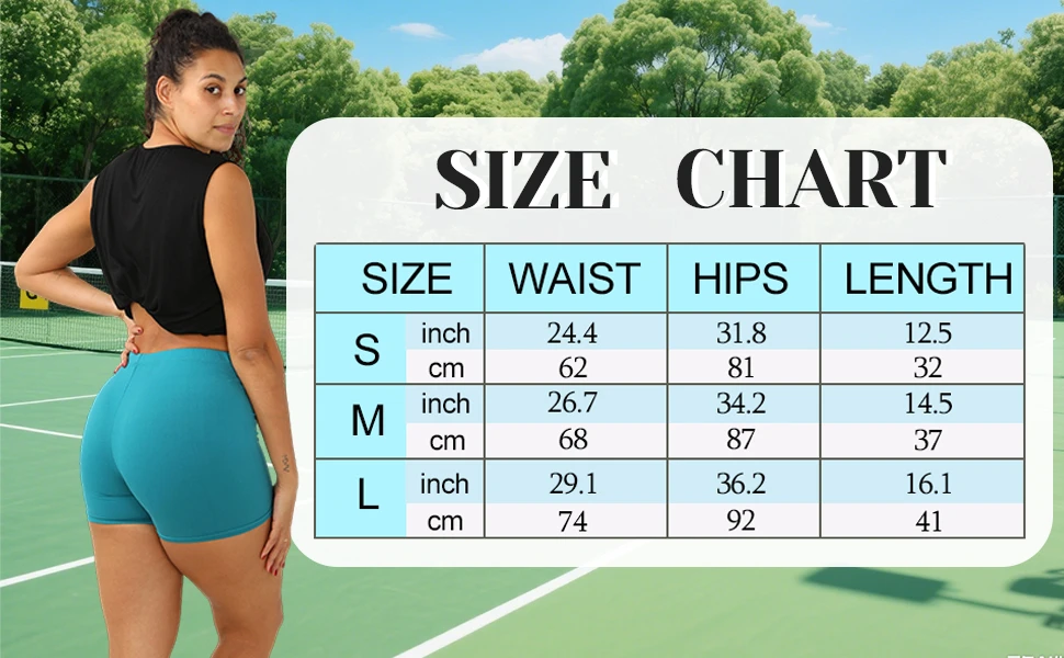 wome shorts size chart